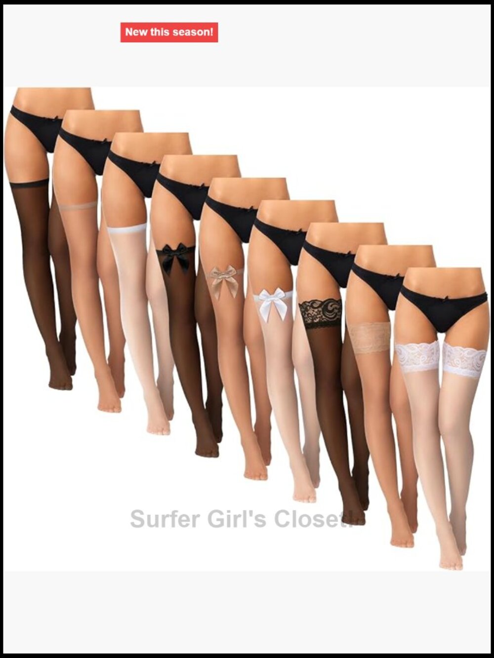 9 Pairs Thigh High Fishnet Stockings Lace Over Knee Socks Nylon